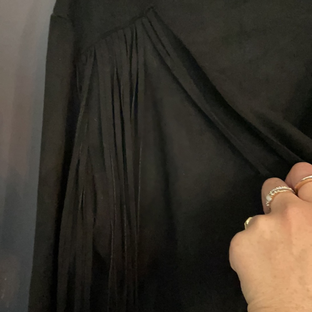 Black Polyester Fringe Jacket - image 3